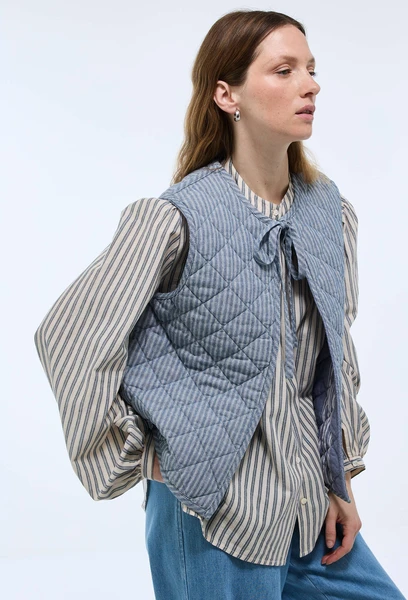 Veste sans manches à rayures