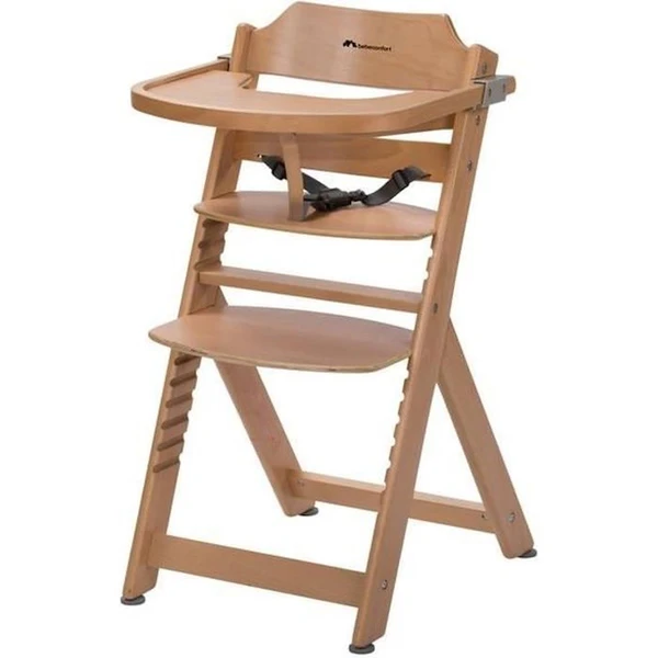 BEBECONFORT Timba Chaise haute bébé, Chaise bois, De 6 mois à 10 ans (30kg), Natural wood beige - Bébé Confort