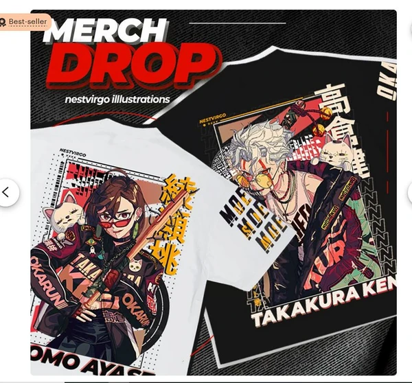 T Shirt -Fanart inspirée de Momo x Okarun x Seiko