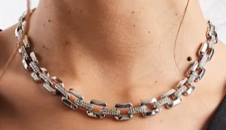 Accessorize - Collier à chaîne et strass - Argenté
