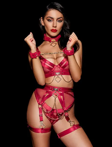 ENSEMBLE 3 PIÈCES INDRIA ROUGE