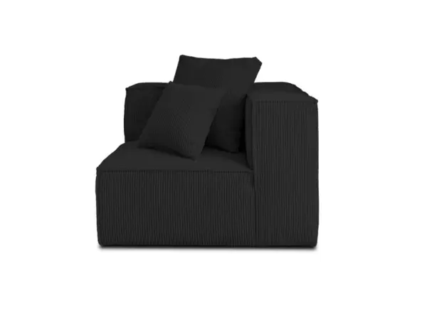 Colombine - module d'assise d'angle réversible - en velours côtelé - lisa design - noir