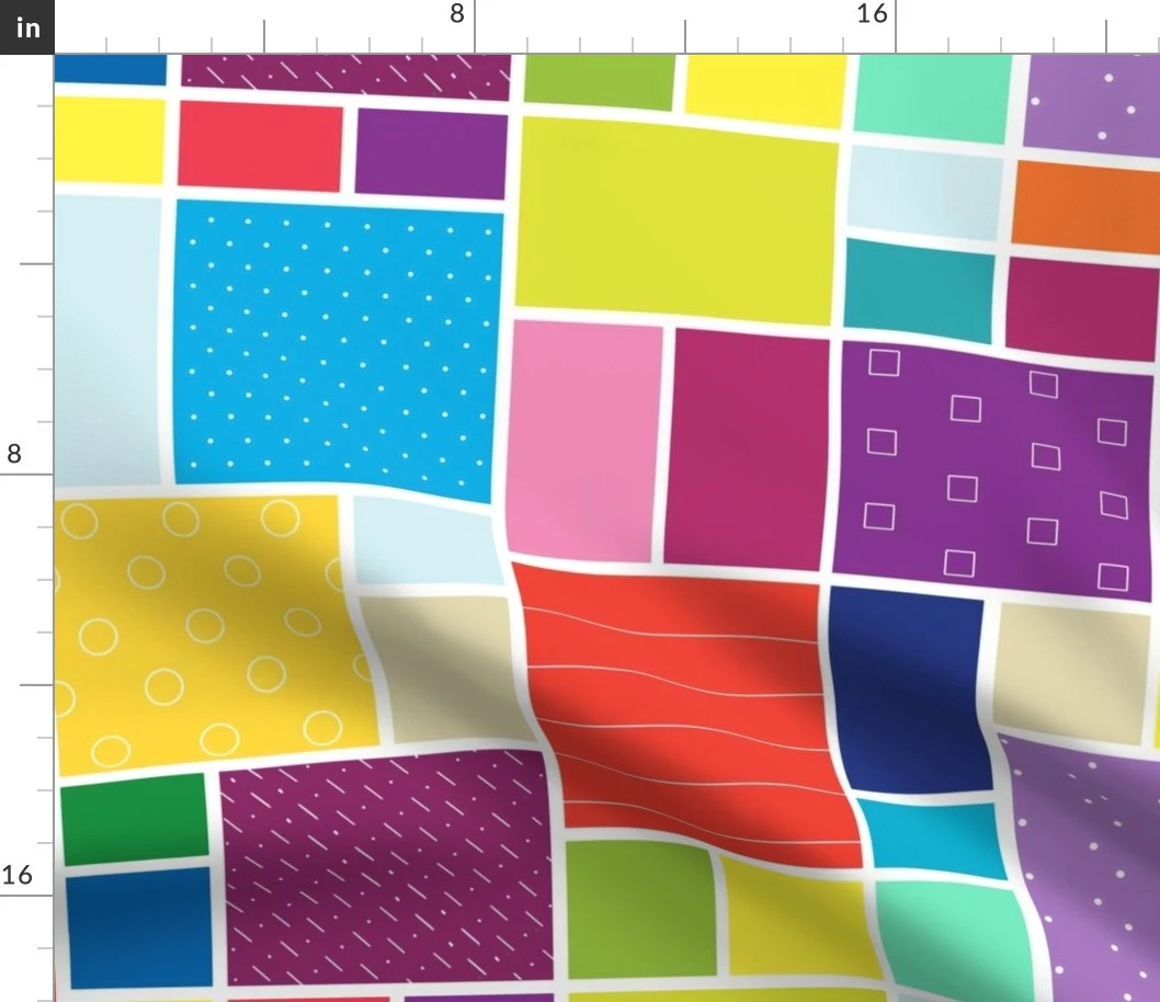 Rainbow color block-jumbo Fabric | Spoonflower