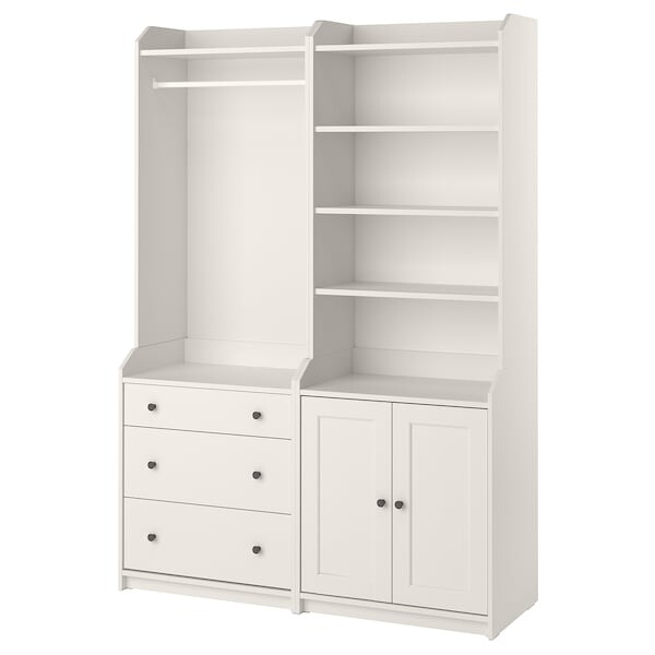 Découvrez HAUGA Combinaison de rangement - blanc 139x46x199 cm - IKEA - IKEA