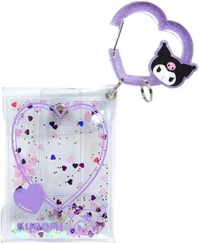 Sanrio Clear Pouch with Carabiner Kuromi (Colorful Heart)