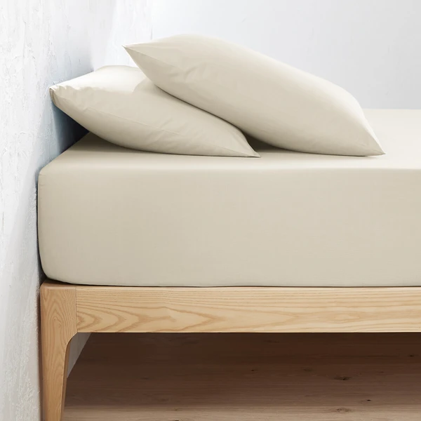Drap-housse uni en percale de coton