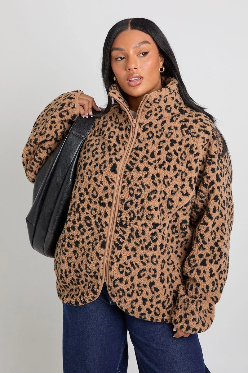 Plus Veste Teddy Zippée