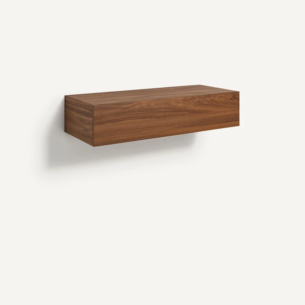 Chevet suspendu 1 tiroir en noyer massif, Vesper