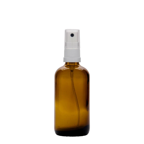 Flacon pulvérisateur 100 ml Médical, verre, brun, embouchure : DIN 18