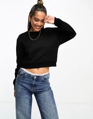 Stradivarius - Sweat court - Noir
