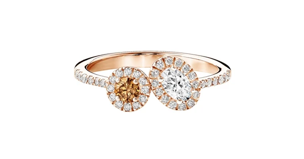 Bague Or rose Diamant Cognac AlterEgo Ovale