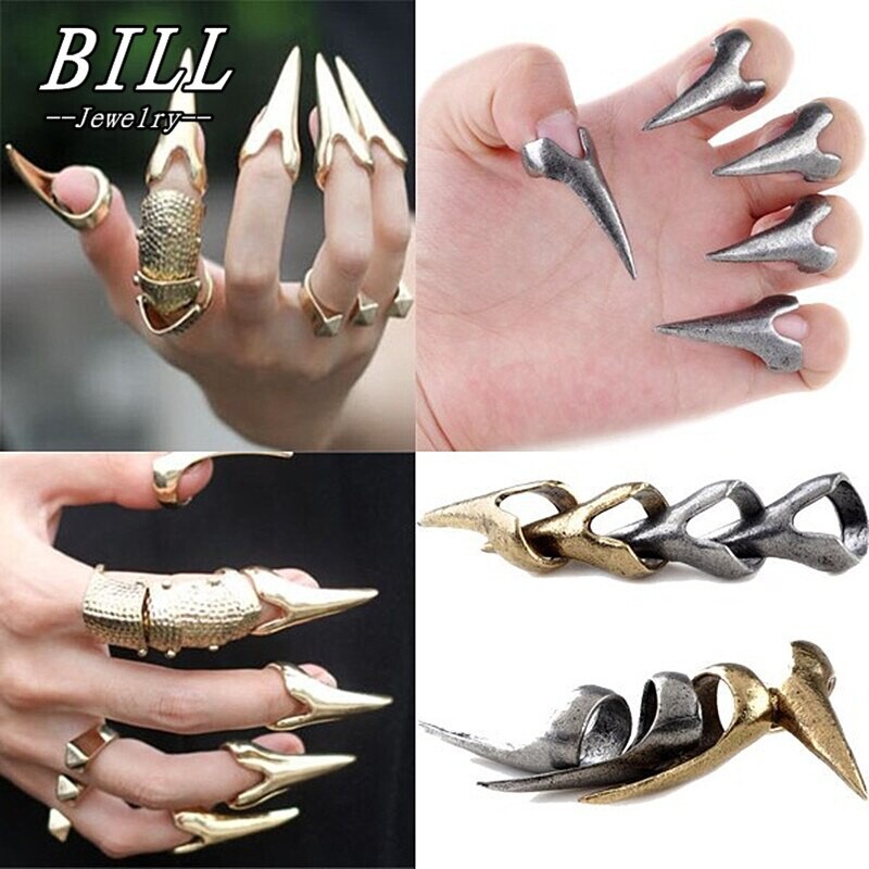 Bagues à ongles Vintage pour femmes et hommes, Bijoux Steampunk, anneau de fête, accessoires de doigts, à la mode