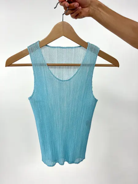 Issey Miyake Pleats Please Light Blue Tank Top