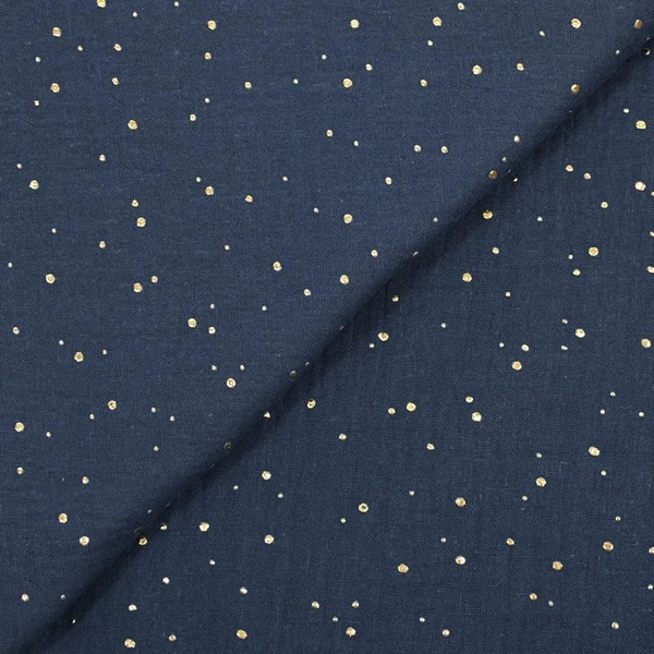 Double gaze marine confettis doré