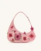 Sac à épaule brodé Harlee - Rose