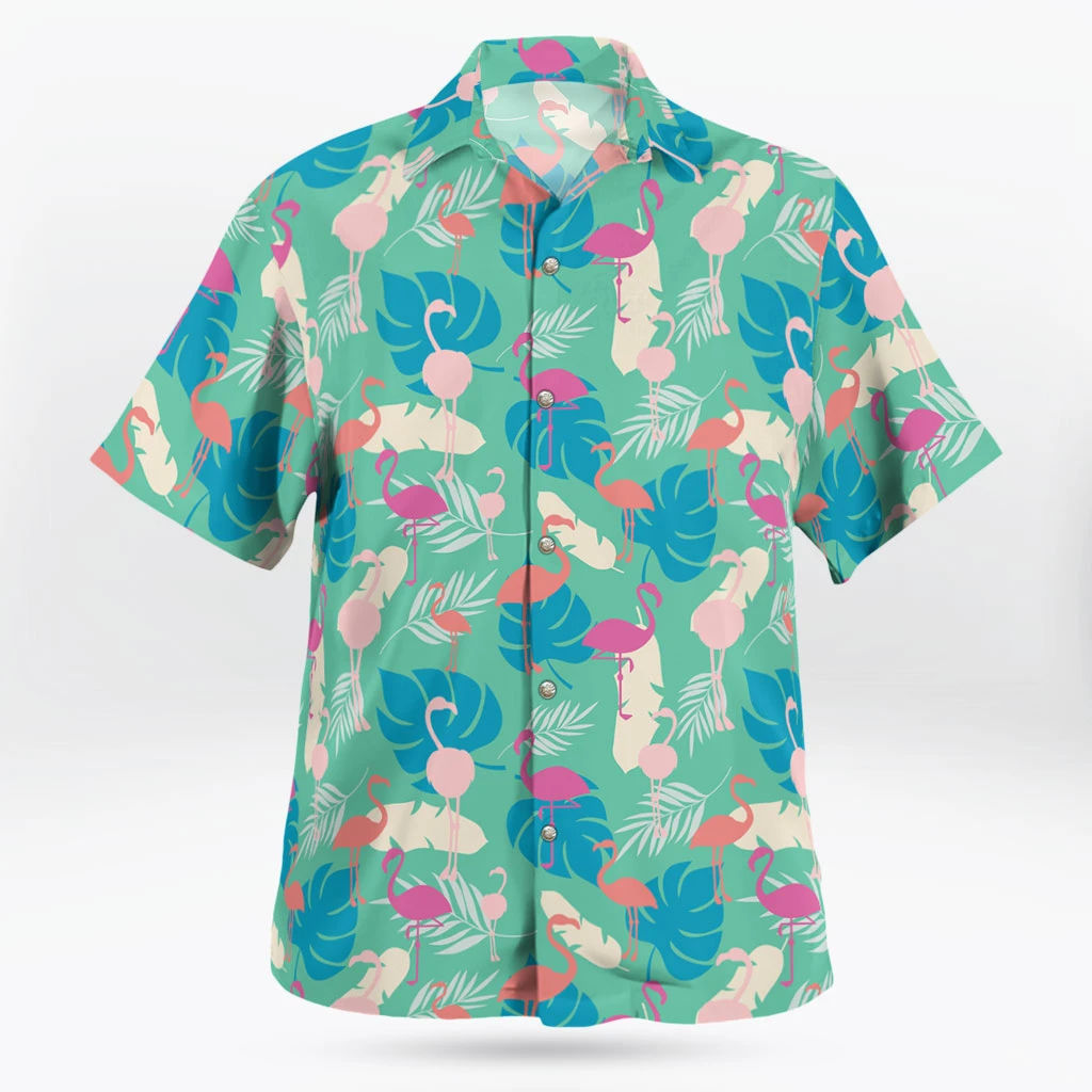 Pastel Flamingo Paradise Hawaiian Shirt Button-Up | Tropi Hawaiian Shirts Store