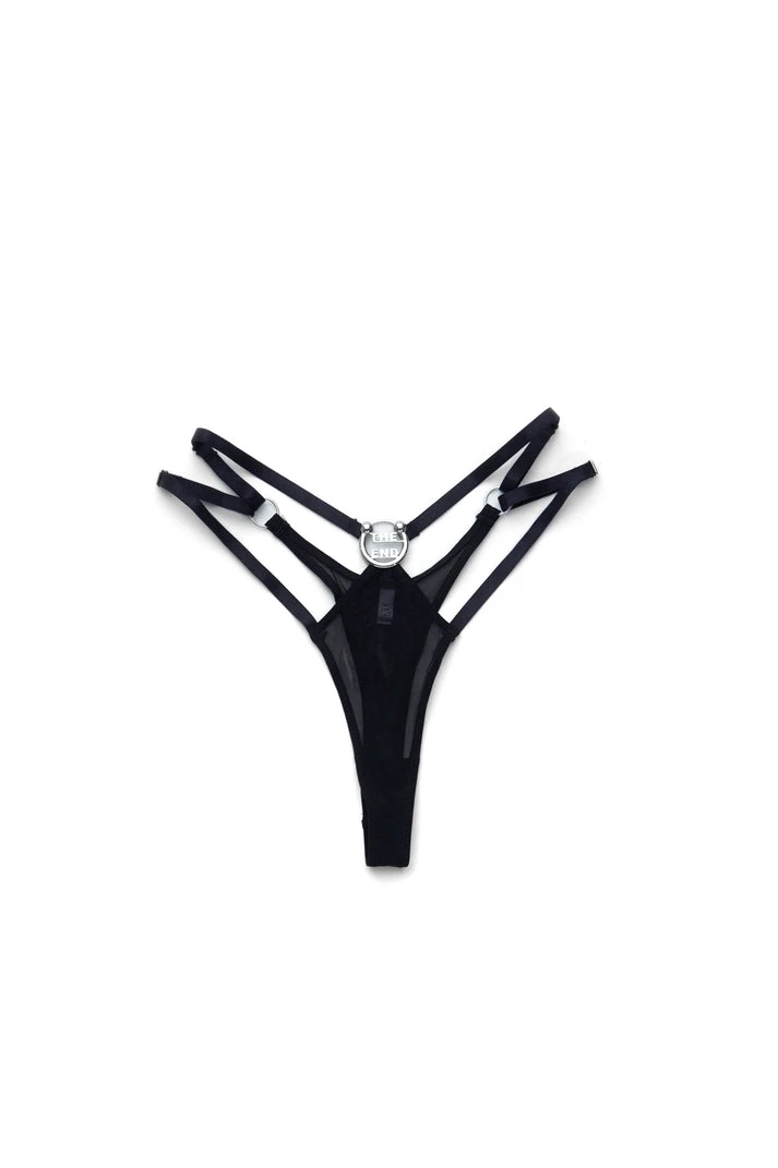 It’s My Life Thong In Black Mesh