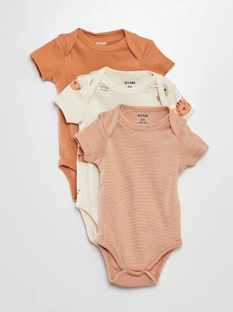 Bodies imprimés en coton - lot de 3
