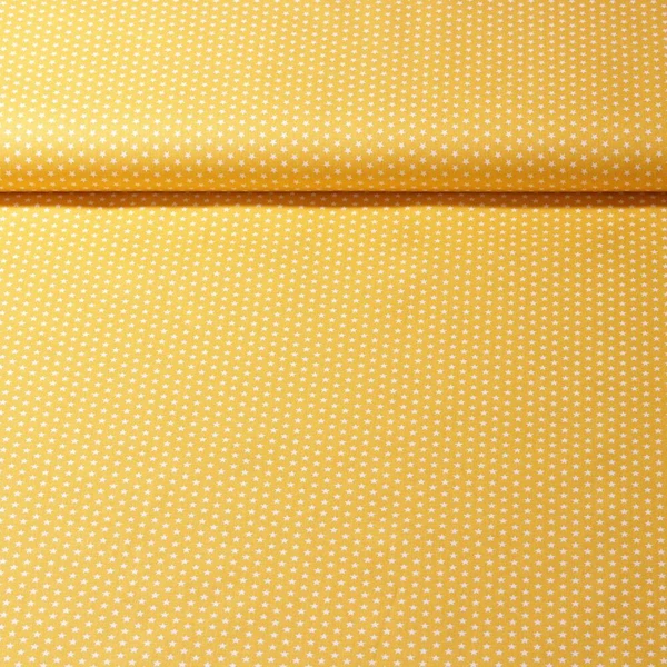 Popeline de coton Stella - Mini étoiles Jaune Blanc