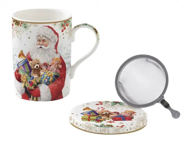 Tisanière 350 ml en porcelaine "Noël vient"
