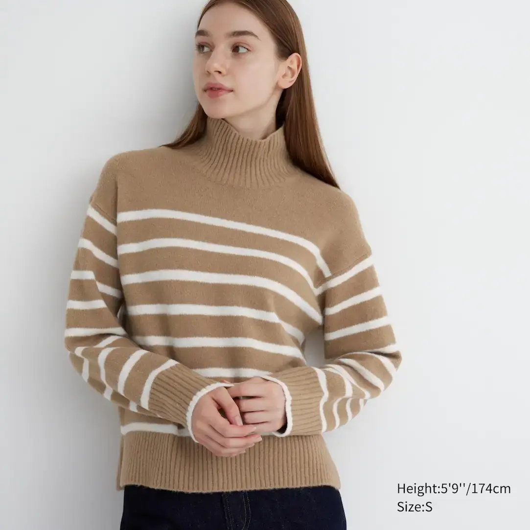 Pull En Maille Soufflée Col Haut | UNIQLO