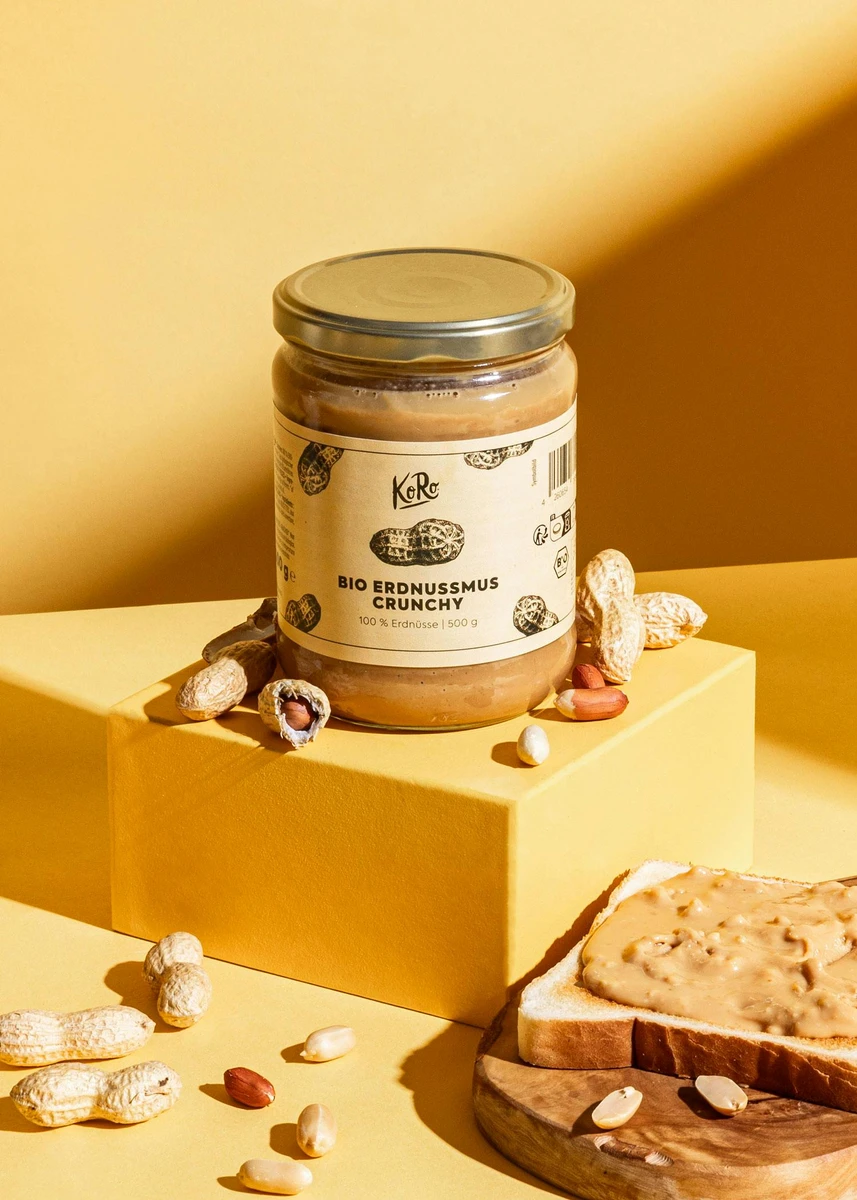 Purée de cacahuètes crunchy bio 500 g à acheter en ligne | KoRo France