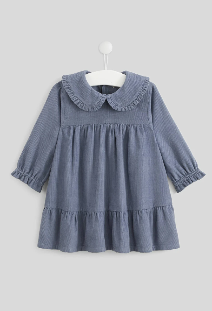 Robe manches longues unie à col