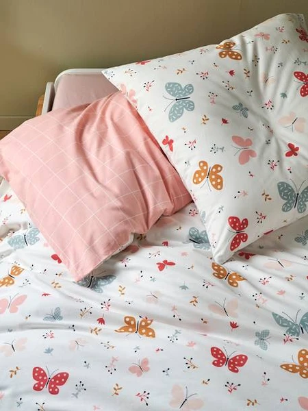 Parure housse de couette enfant et taie d'oreiller PAPILLONS rose - Vertbaudet