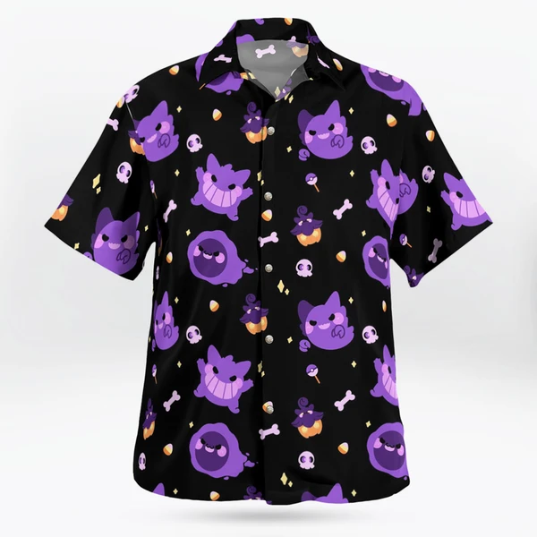Pokemon Halloween Hawaiian Shirt - Men's Pokemon Halloween Button Up Shirt