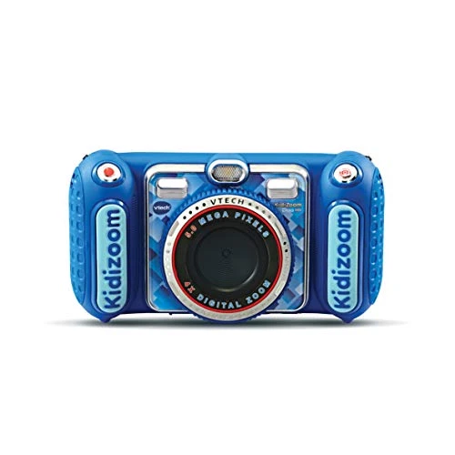 VTech - KidiZoom Duo DX Bleu, Appareil Photo Numérique Enfant 10 en 1, Photo, Selfie, Vidéo, Écran Couleur, Lecteur MP3, Casque Audio, Cadeau Enfant de 3 Ans à 12 Ans - Contenu en Français