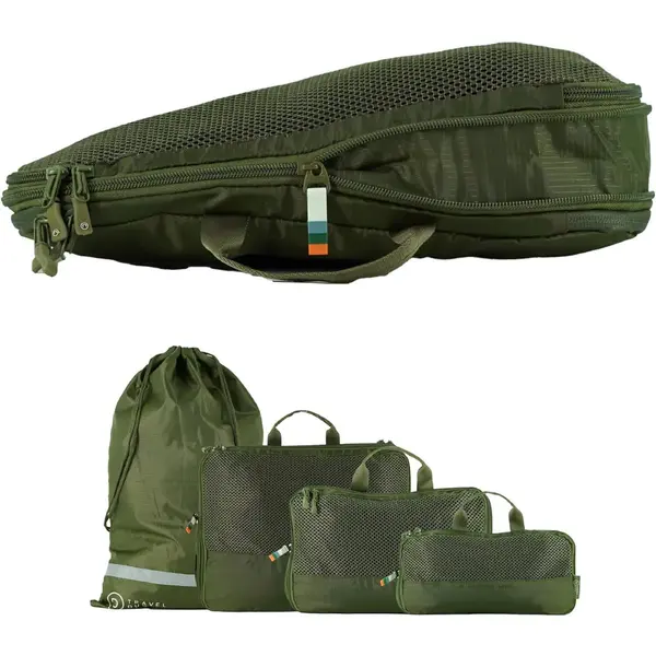 Housses de rangement et compression - set de 4 (Vert Foret)