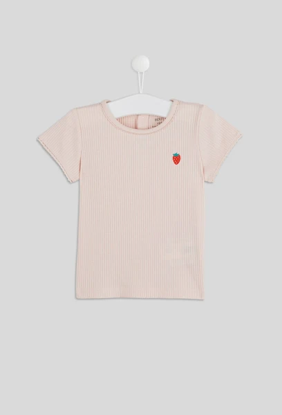 T-shirt manches courtes brodé en coton BIO