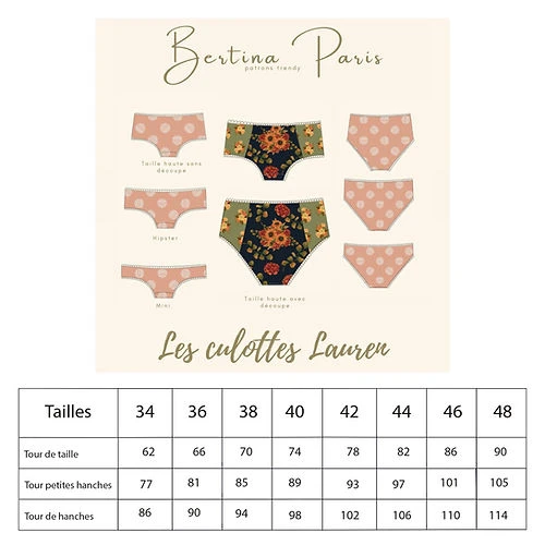 PATRON DE COUTURE PACK 4 CULOTTES LAUREN