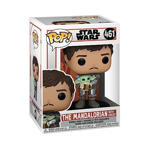 Funko Pop! Star Wars: The Mandalorian - Mando Holding Grogu (The Child, Baby Yoda) - (Grogu (The Child, Baby Yoda), Baby Yoda) - Figurine en Vinyle à Collectionner - Idée de Cadeau - TV Fans