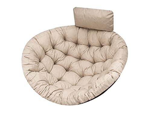 Moon Coussin de Jardin, Coussin Fauteuil Cocon, Coussin Fauteuil Suspendu, Coussin balancelle – Beige