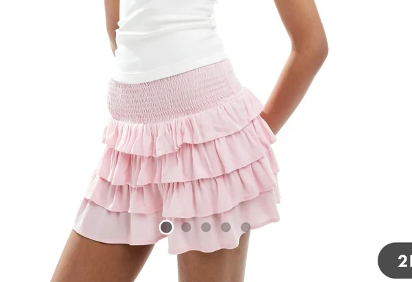 Bershka - Mini-jupe étagée - Rose