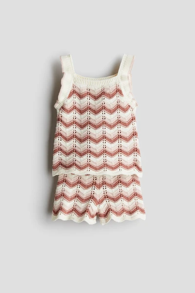 Ensemble 2 pièces en maille pointelle de coton