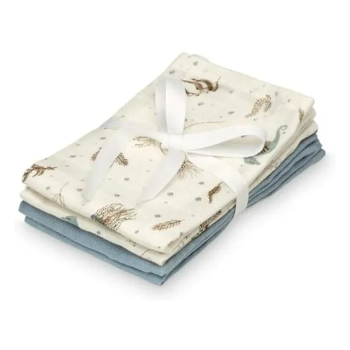 Lingettes de toilette Sea Garden - Set de 4 | Bleu