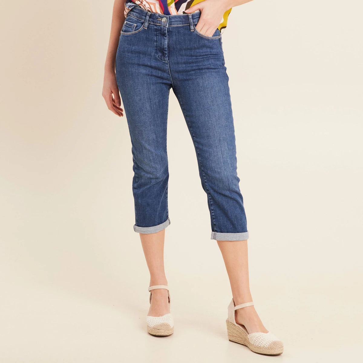 Pantalon magique l'unique denim double stone femme