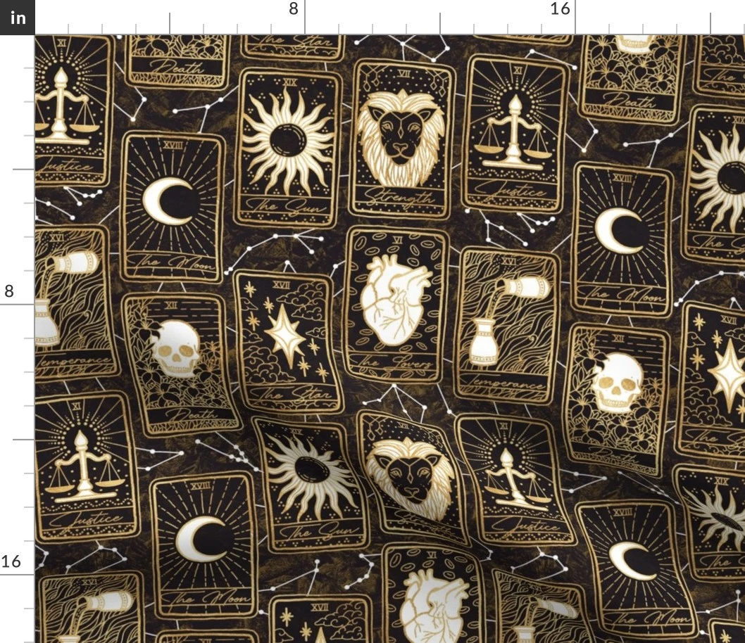 Tarot and Constellations (Medium Scale) Fabric | Spoonflower