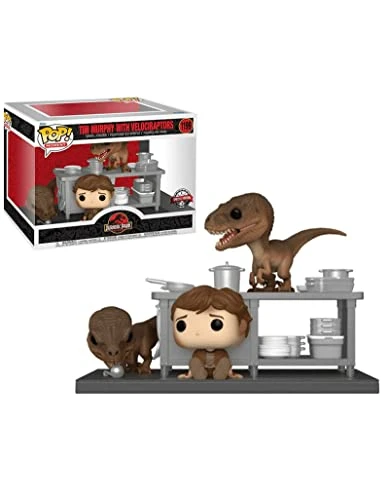 Funko Pop! Moments 62477 Jurassic Park : Tim &amp; Velociraptors (édition spéciale) #1199, (FUN62477)