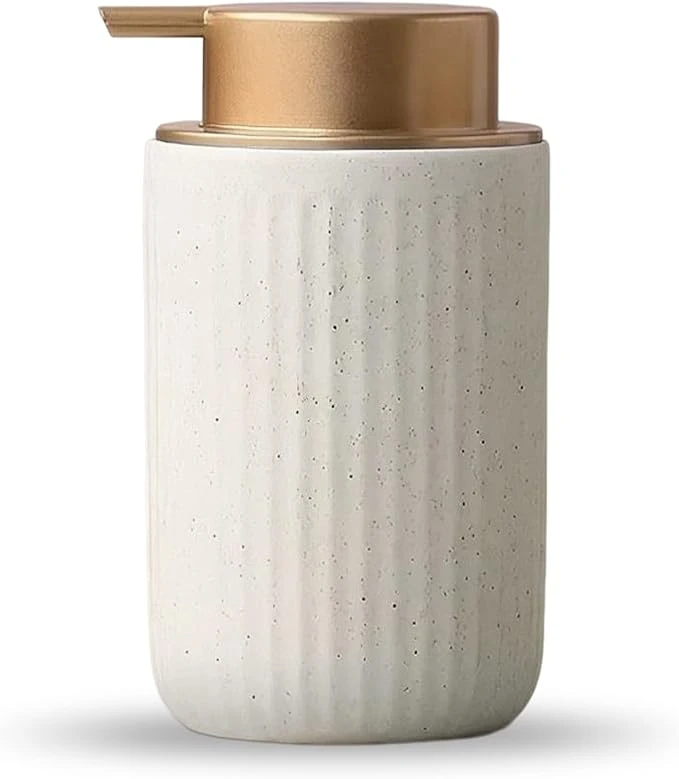 Soap Dispenser, Ceramic Soap Dispenser, Kitchen Detergent Dispenser, Refillable Ceramic Soap Dispenser, Shampoo Soap Dispenser, Soap Dispenser for Kitchen, Toilet and Bathroom, Matte Beige Soap