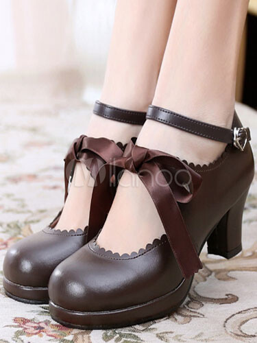  Chic Lolita Chaussures unicolore de polyuréthane / PU quotidien 5cm 