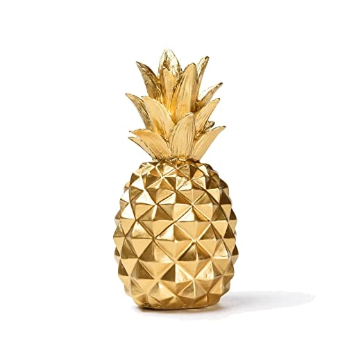 STCREE TQGJST99 Statue d'ananas en résine pour salon, chambre à coucher, salle d'étude, magasin, décoration, cadeau, 20 cm de hauteur, doré