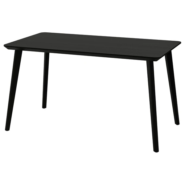 LISABO Table - noir/plaqué frêne 140x78 cm