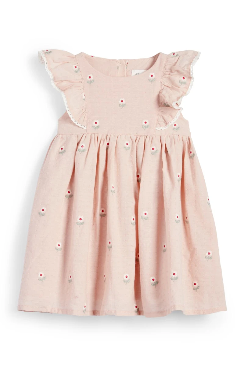 Robe pour bébé - à fleurs - texturé