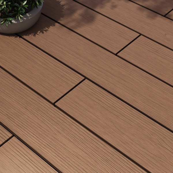 Lame terrasse composite HIMYA NATERIAL teck, L.240 x l.14.2 cm x Ep.22 mm