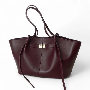 ARYS - Sac à Main de Cours en Cuir Élégant Grande Capacité Bordeaux