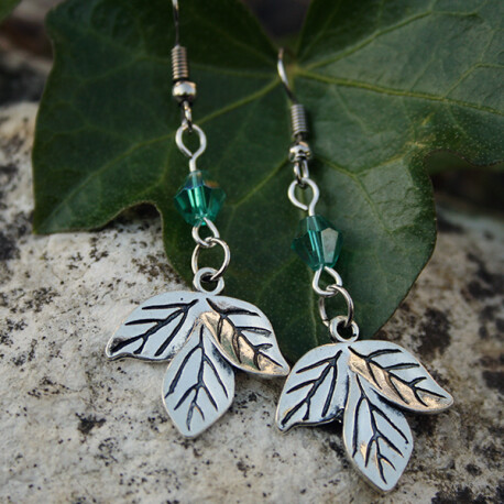 Boucles d'oreilles "Feuilles" - Marshmallow