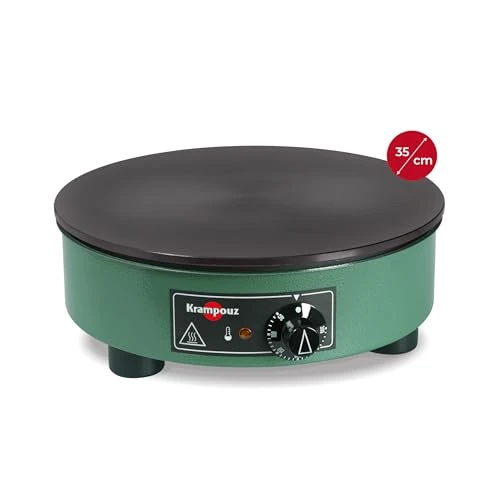 KRAMPOUZ Crêpière Électrique BILLIG - Plaque en Fonte Usinée Diamètre 35 cm - 220-240 Volts et 2500 Watts - Véritable Crêpière Traditionnelle Bretonne Familiale - Fabriquée en France - Réf CEBPA3AO-KR